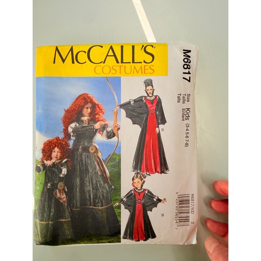 McCalls M6817 Kids Merida Brave Costume Sewing Pattern Sizes 3-8 Uncut